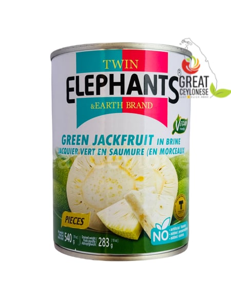 TWIN ELEPHANTS GREEN JACK FRUIT (PIECES) IN BRINE - Image 1