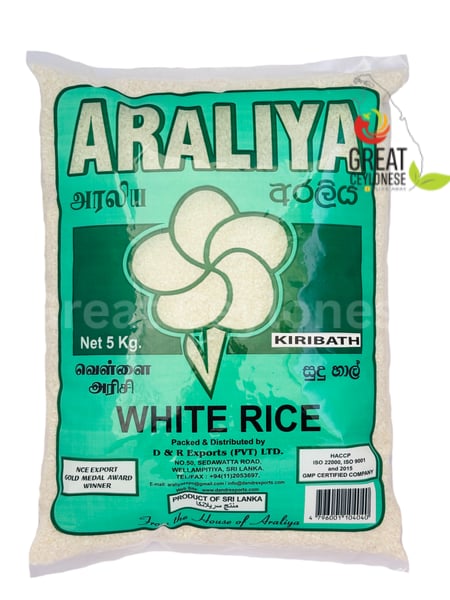 ARALIYA WHITE RAW RICE KIRIBATH - Image 1